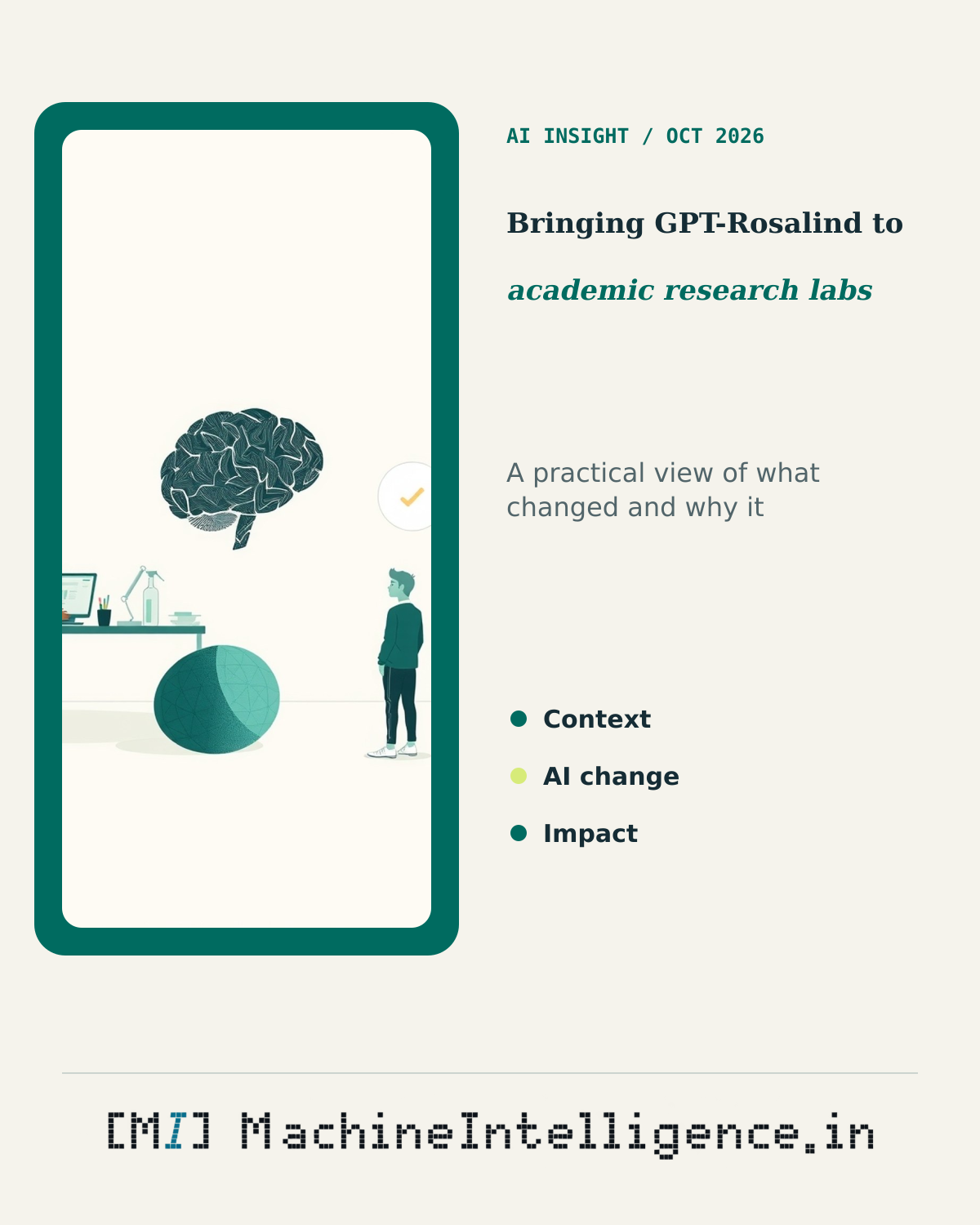 Bringing GPT-Rosalind to academic research labs: a topic-specific editorial illustration of the central AI change and its practical impact.