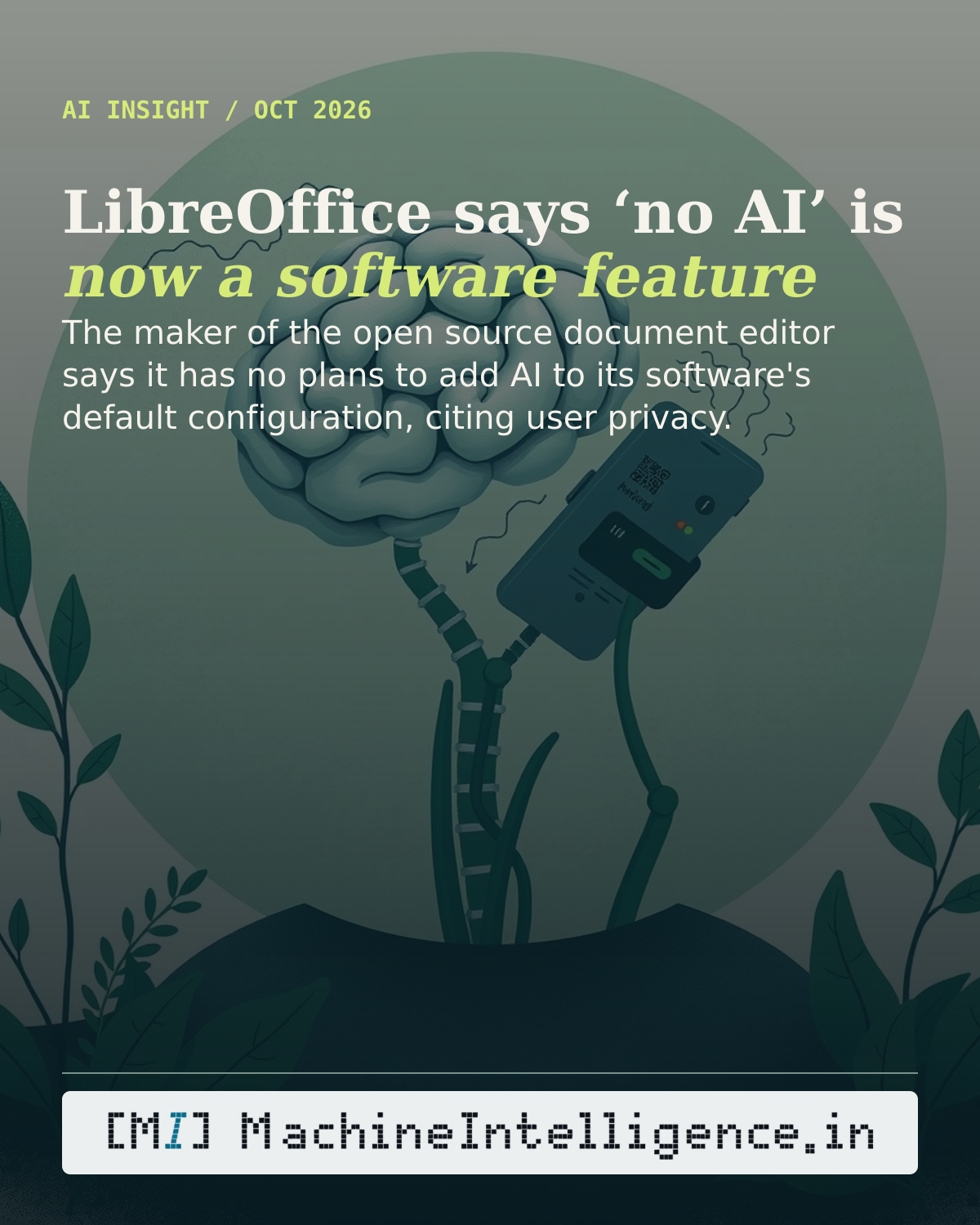LibreOffice says ‘no AI’ is now a software feature: a topic-specific editorial illustration of the central development and its practical consequence.